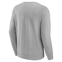 Men's Fanatics Heather Gray Denver Broncos Chance Throwback Fleece Pullover Sweatshirt