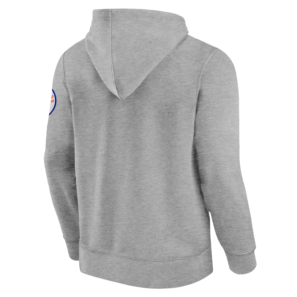 Men's Fanatics  Heather Gray Denver Broncos Label Maker Pullover Hoodie