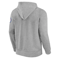 Men's Fanatics  Heather Gray Denver Broncos Label Maker Pullover Hoodie