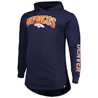 Men's Fanatics Navy Denver Broncos Big & Tall Front Runner Pullover Hoodie