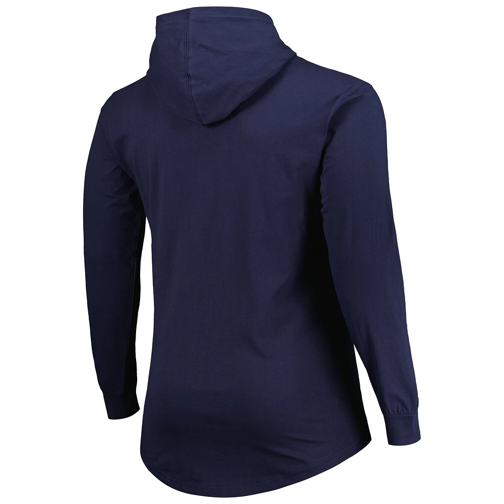Men's Fanatics Navy Denver Broncos Big & Tall Front Runner Pullover Hoodie