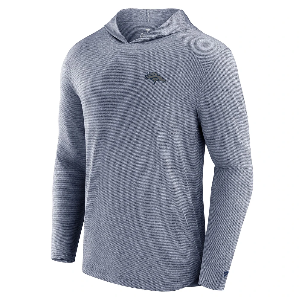 Men's Fanatics Navy Denver Broncos Front Office Tech Lightweight Hoodie T-Shirt