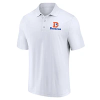Men's Fanatics White/Royal Denver Broncos Throwback Two-Pack Polo Set