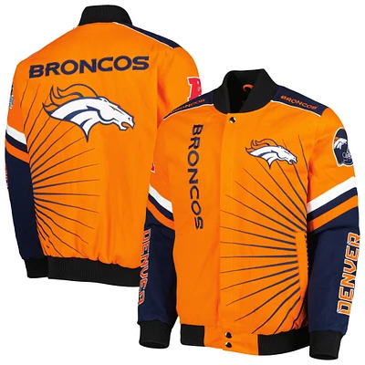 Veste universitaire à boutons-pression pour homme G-III Sports by Carl Banks orange Denver Broncos Extreme Redzone