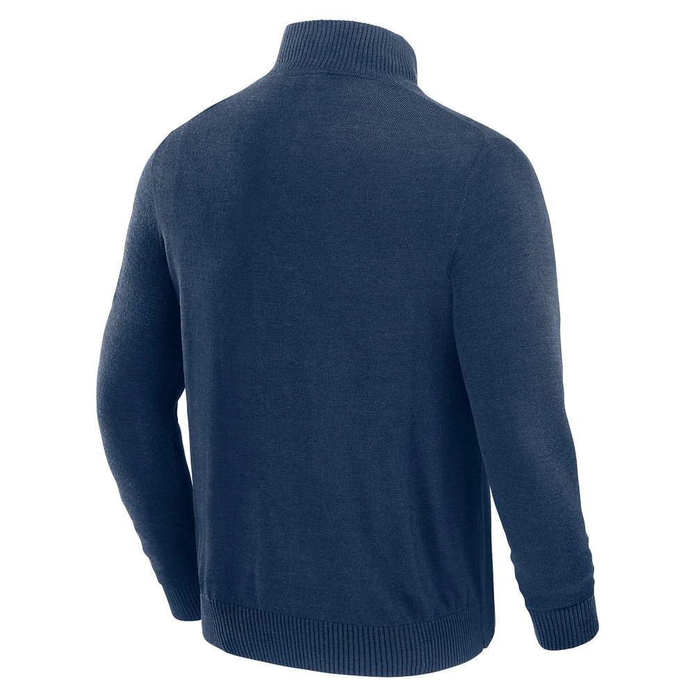 Men's J. Palmer Navy Denver Broncos Franchise Quarter-Zip Sweater