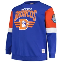 Sweat-shirt en polaire Mitchell & Ness Royal Denver Broncos Big Tall pour hommes