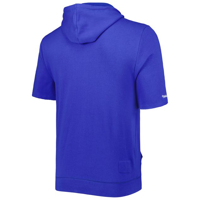 Chandail à capuchon manches courtes délavé Royal Denver Broncos Mitchell & Ness pour homme