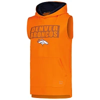 Men's MSX by Michael Strahan Orange Denver Broncos Marathon Sleeveless Pullover Hoodie