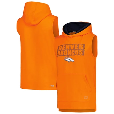 Men's MSX by Michael Strahan Orange Denver Broncos Marathon Sleeveless Pullover Hoodie