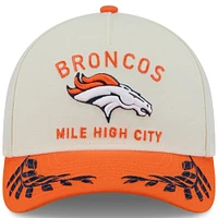 Men's New Era Cream/Orange Denver Broncos 2025 NFL Draft 9FORTY A-Frame M-Crown Adjustable Hat