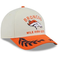 Men's New Era Cream/Orange Denver Broncos 2025 NFL Draft 9FORTY A-Frame M-Crown Adjustable Hat