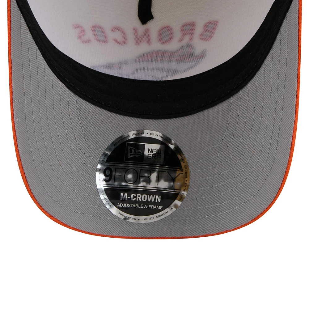 Men's New Era Cream/Orange Denver Broncos 2025 NFL Draft 9FORTY A-Frame M-Crown Adjustable Hat