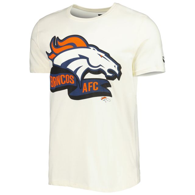 T-shirt pour homme New Era Crème Denver Broncos Sideline Chrome
