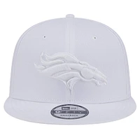 Men's New Era Denver Broncos Main White on White 9FIFTY Snapback Hat