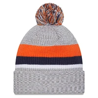Men's New Era Heather Gray Denver Broncos Cuffed Knit Hat with Pom