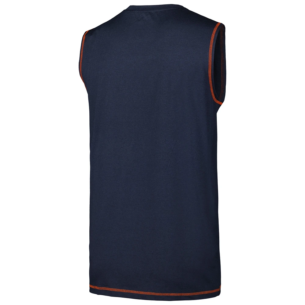 Men's New Era Navy Denver Broncos Tank Top