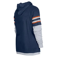 Men's New Era Navy Denver Broncos Twofer Long Sleeve Hooded T-Shirt