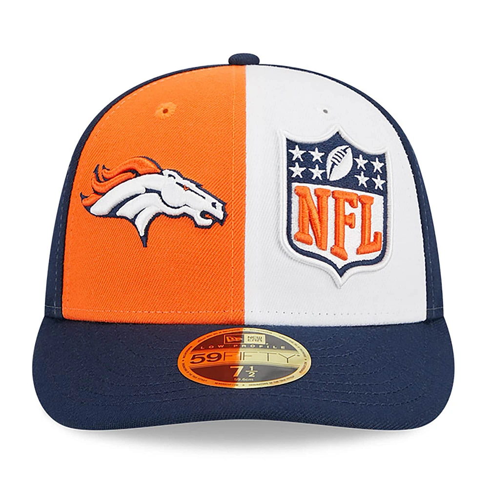 Men's New Era  Orange/Navy Denver Broncos 2023 Sideline Low Profile 59FIFTY Fitted Hat