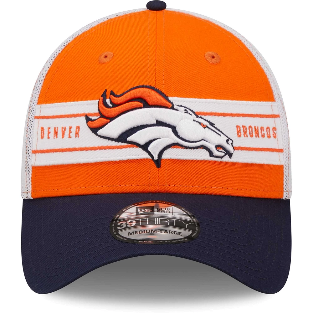Men's New Era Orange/Navy Denver Broncos Team Banded 39THIRTY - Flex Hat