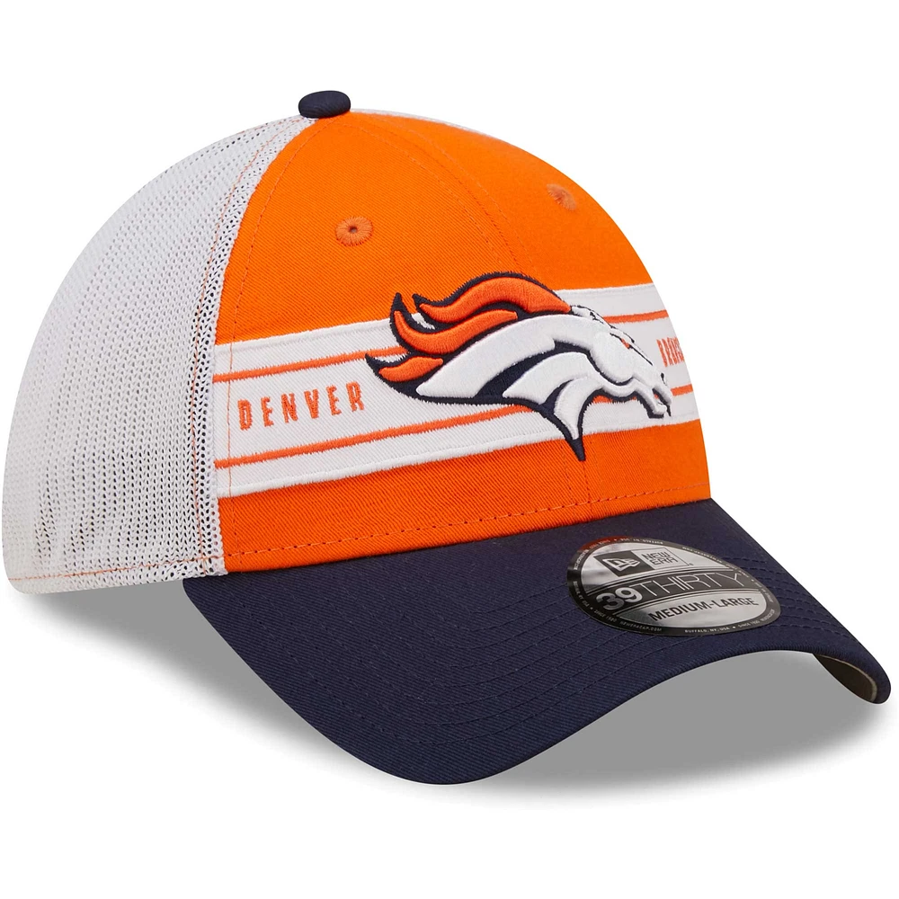 Men's New Era Orange/Navy Denver Broncos Team Banded 39THIRTY - Flex Hat