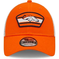 Men's New Era Orange/White Denver Broncos Logo Patch Trucker 9FORTY Snapback Hat