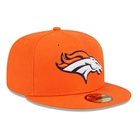 Casquette ajustée Main 59FIFTY orange Denver Broncos New Era pour homme