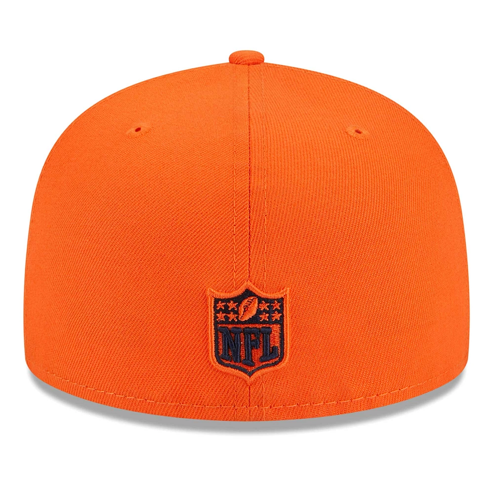 Casquette ajustée Main 59FIFTY orange Denver Broncos New Era pour homme