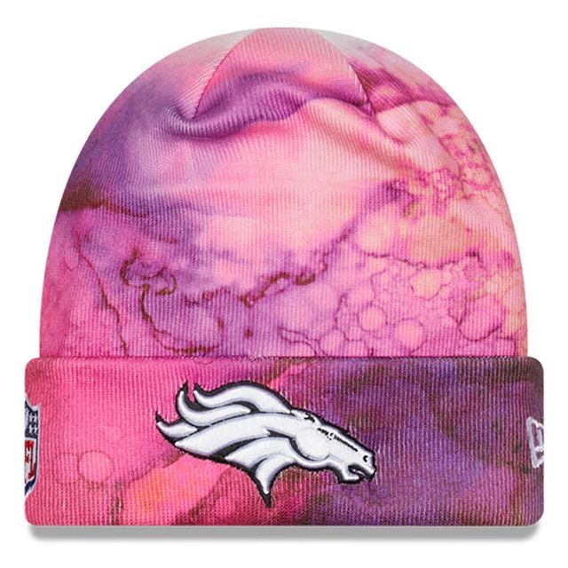 Denver Broncos 2022 NFL Crucial Catch New Era pour homme - Rose - Tuque en tricot à revers