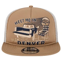 Men's New Era Tan Denver Broncos Meet Me 9FIFTY Snapback Hat