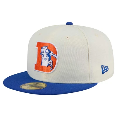 Casquette ajustée New Era 59FIFTY pour homme, blanc/bleu royal, Denver Broncos