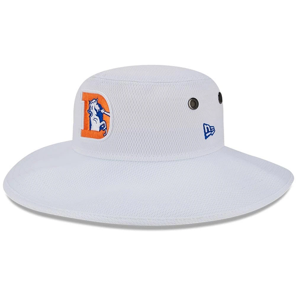 Chapeau bob Panama New Era Denver Broncos 2023 NFL Training Camp Throwback pour homme, blanc