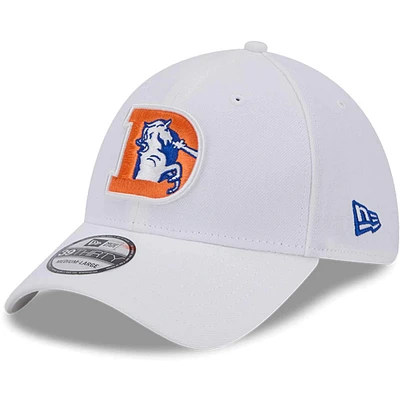 Casquette flexible 39THIRTY Throwback des Denver Broncos New Era pour hommes, blanche