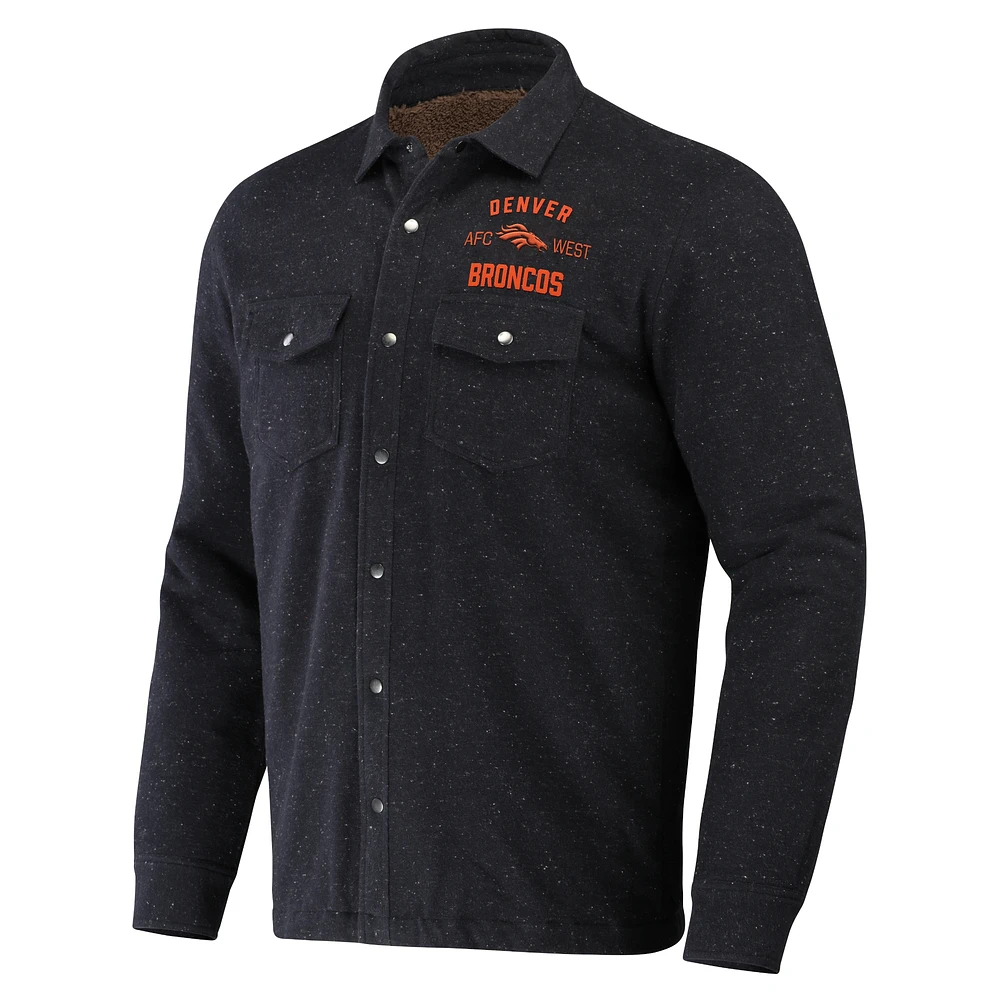 Men's NFL x Darius Rucker Collection by Fanatics Charcoal Denver Broncos Shacket Full-Snap Jacket