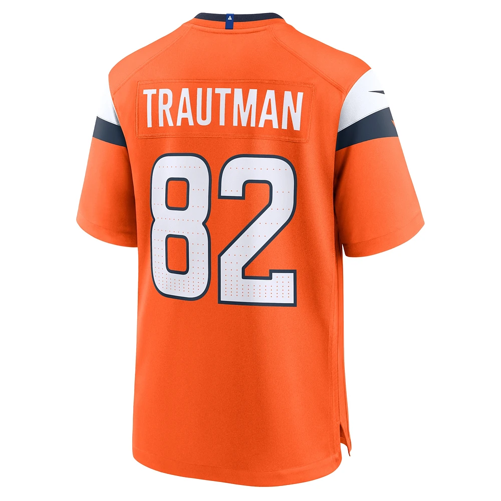 Men's Nike Adam Trautman  Orange Denver Broncos Team Game Jersey