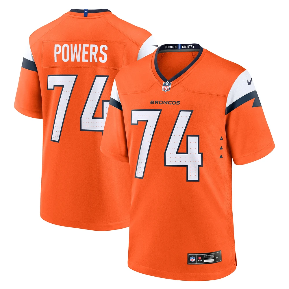Men's Nike Ben Powers Orange Denver Broncos Team Game Jersey