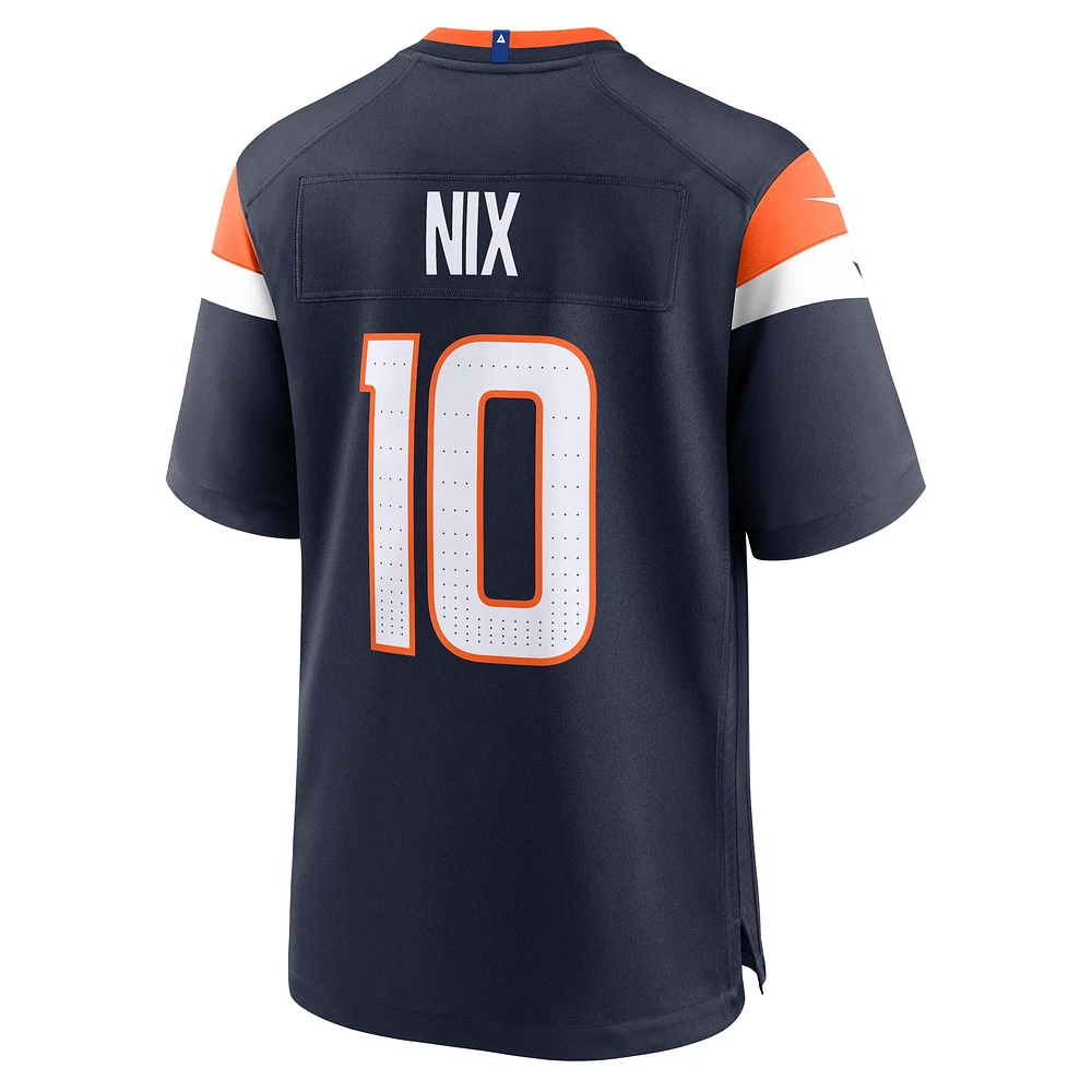 Men's Nike Bo Nix  Navy Denver Broncos Alternate Game Jersey