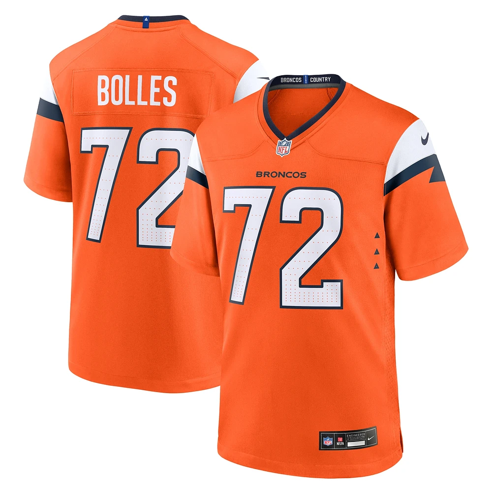 Men's Nike Garett Bolles Orange Denver Broncos Team Game Jersey