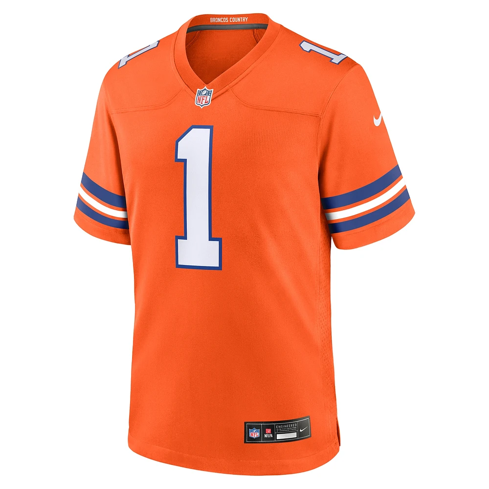 Men's Nike Jason Elam Orange Denver Broncos Mile High Collection 1977 Throwback Retired Player Game Jersey