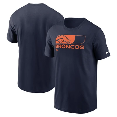 T-shirt essentiel Nike bleu marine Denver Broncos Air pour hommes