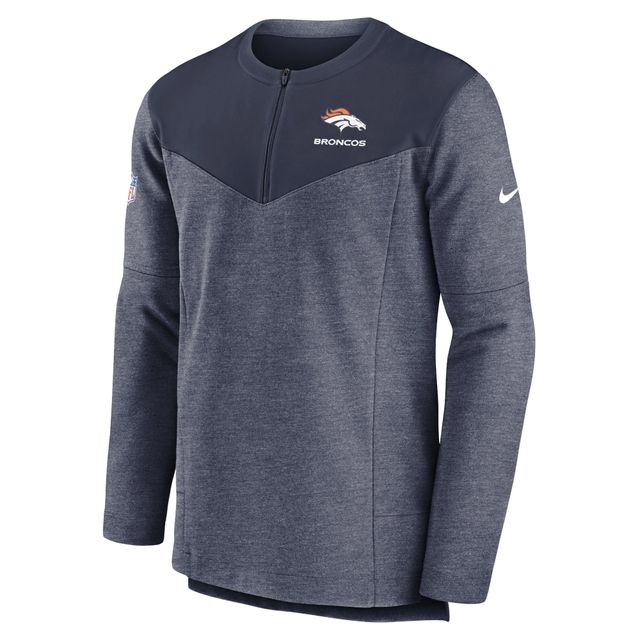Haut à quart de zip Performance Nike Denver Broncos Sideline Lockup pour homme - Bleu marine
