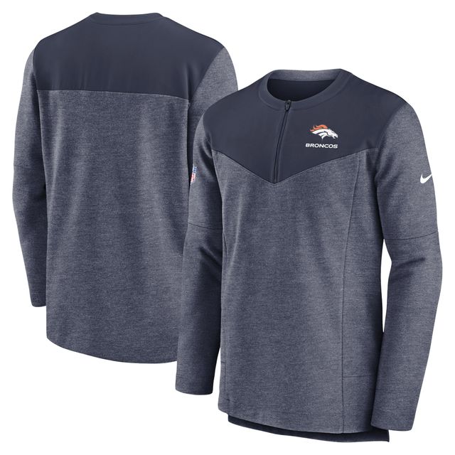 Haut à quart de zip Performance Nike Denver Broncos Sideline Lockup pour homme - Bleu marine