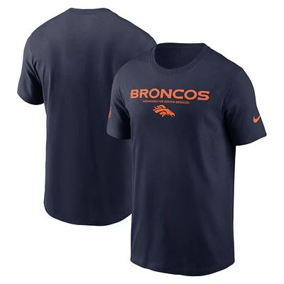T-shirt Nike Performance Sideline bleu marine des Denver Broncos pour homme