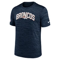 T-shirt Nike Denver Broncos Sideline Velocity Athletic Stack Performance pour homme - Bleu marine