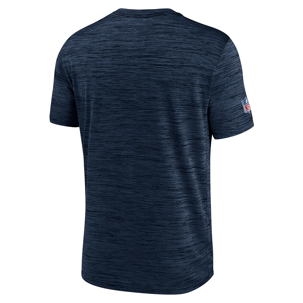 T-shirt Nike Denver Broncos Sideline Velocity Athletic Stack Performance pour homme - Bleu marine