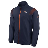 Veste zippée entièrement avec logo tissé Nike Denver Broncos Sideline pour homme