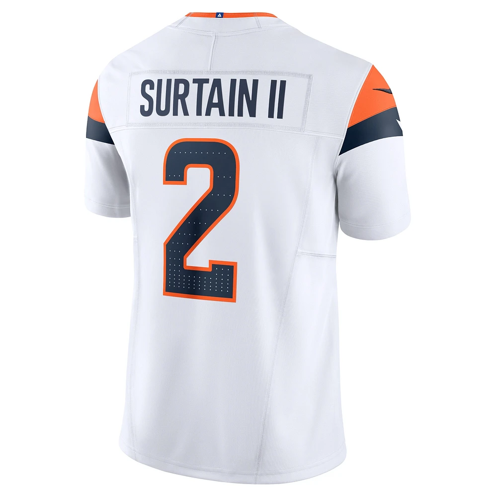 Men's Nike Patrick Surtain II White Denver Broncos Mile High Collection Vapor F.U.S.E. Limited Jersey