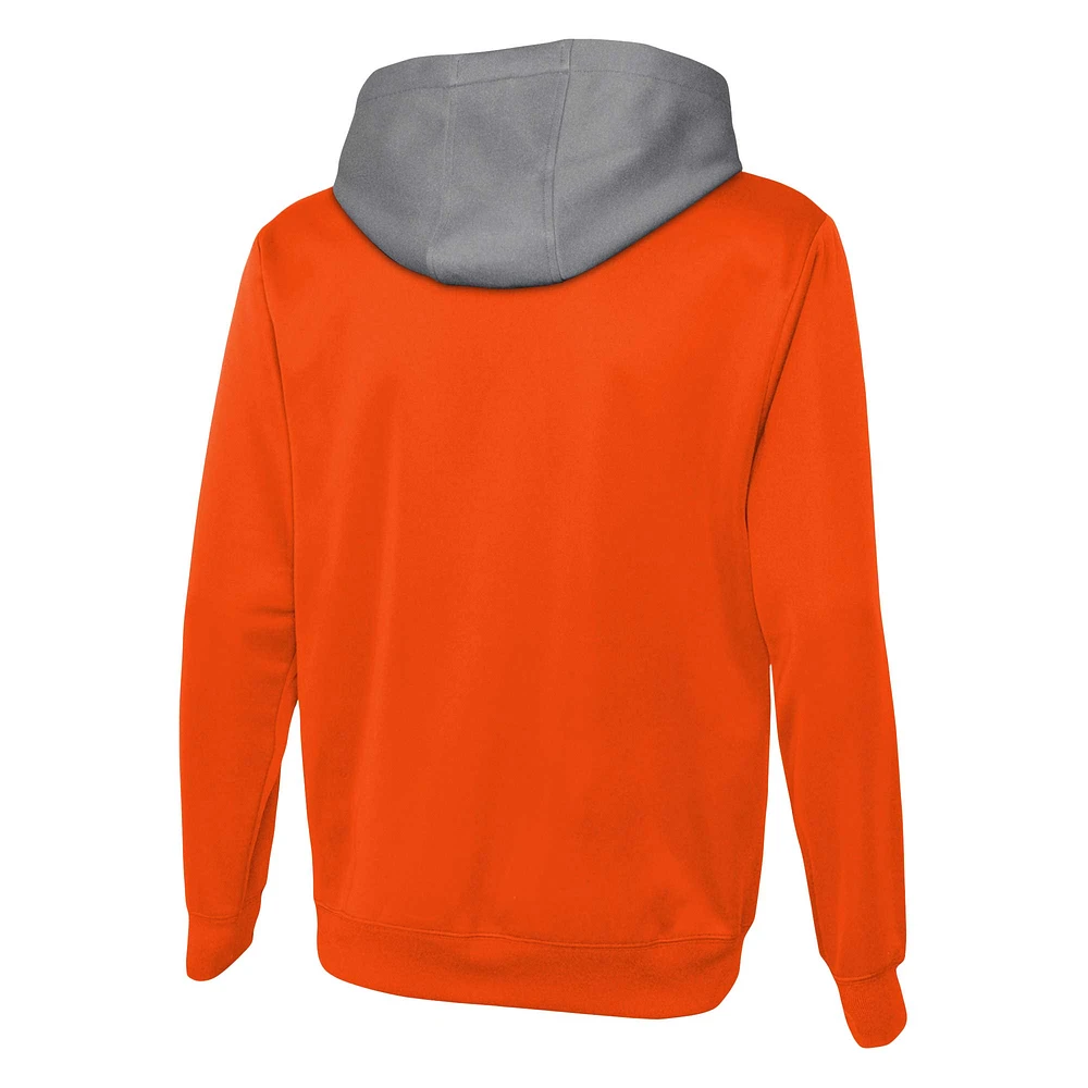 Men's Orange Denver Broncos Combine Authentic Field Play Full-Zip Hoodie Sweatshirt