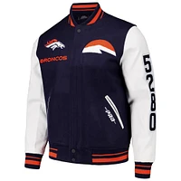 Men's Pro Standard  Navy Denver Broncos Classic Wool Varsity Full-Snap Jacket