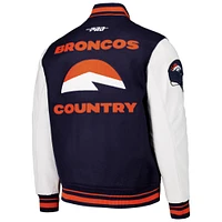 Men's Pro Standard  Navy Denver Broncos Classic Wool Varsity Full-Snap Jacket