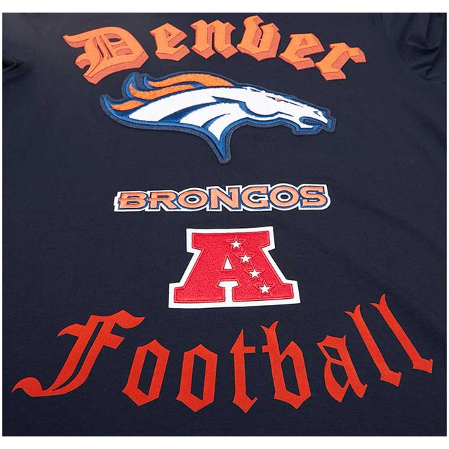 T-shirt Pro Standard pour homme bleu marine Denver Broncos Old English
